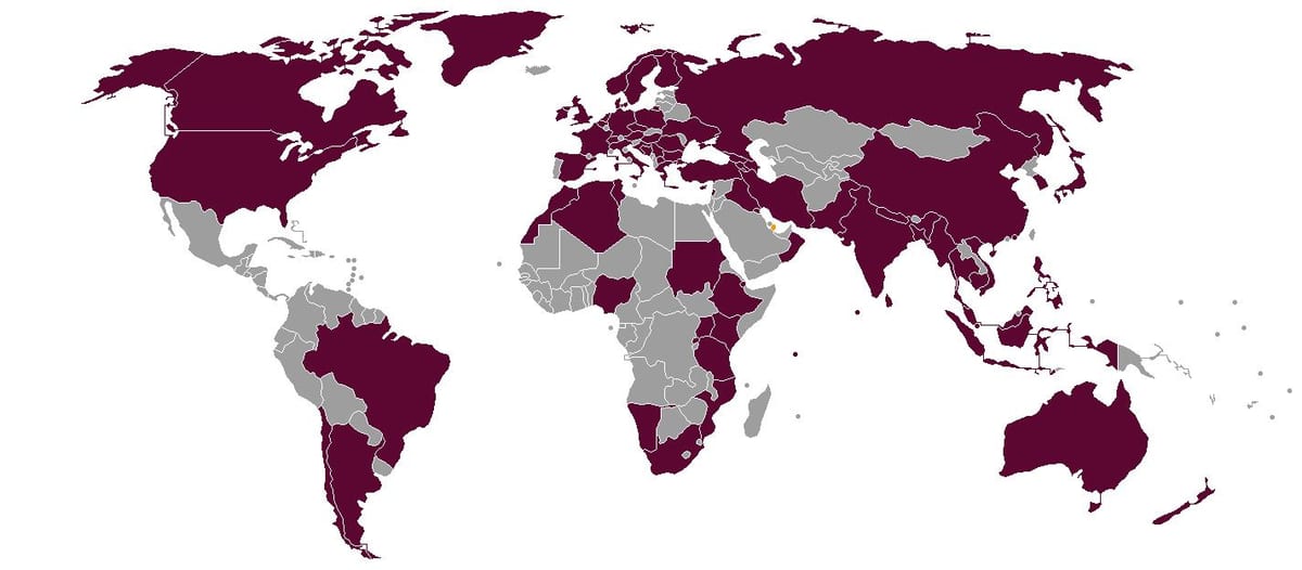 qatar linhas aéreas destinos mapa