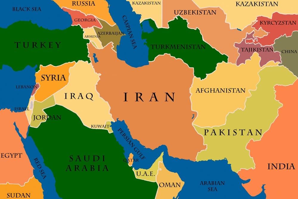 Mapa do qatar e oriente médio