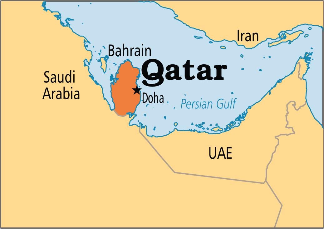 Mapa do qatar ásia