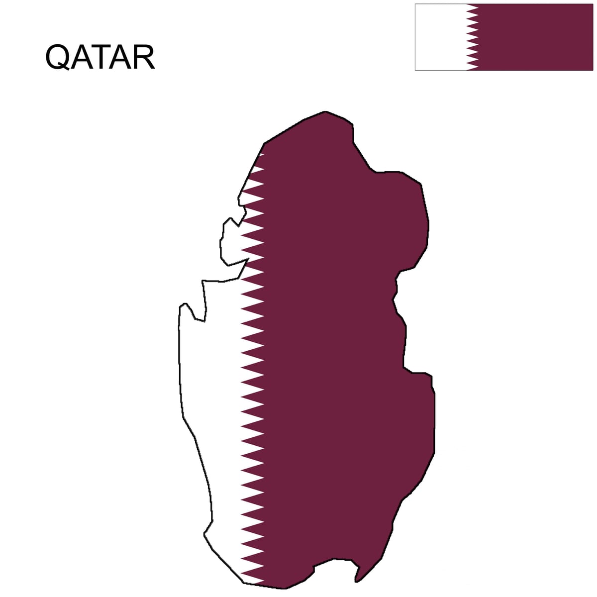 Mapa do qatar bandeira