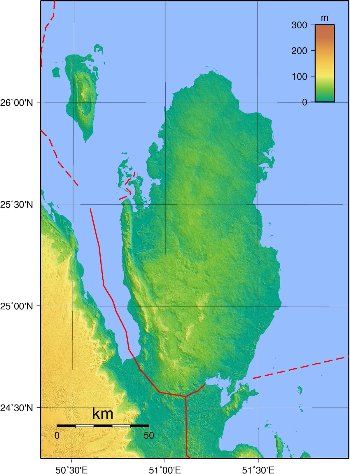Mapa do qatar geografia
