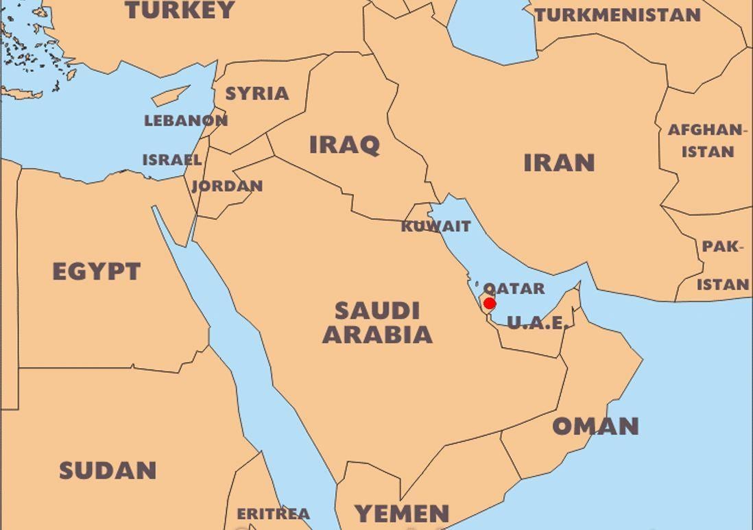 mapa qatar localização