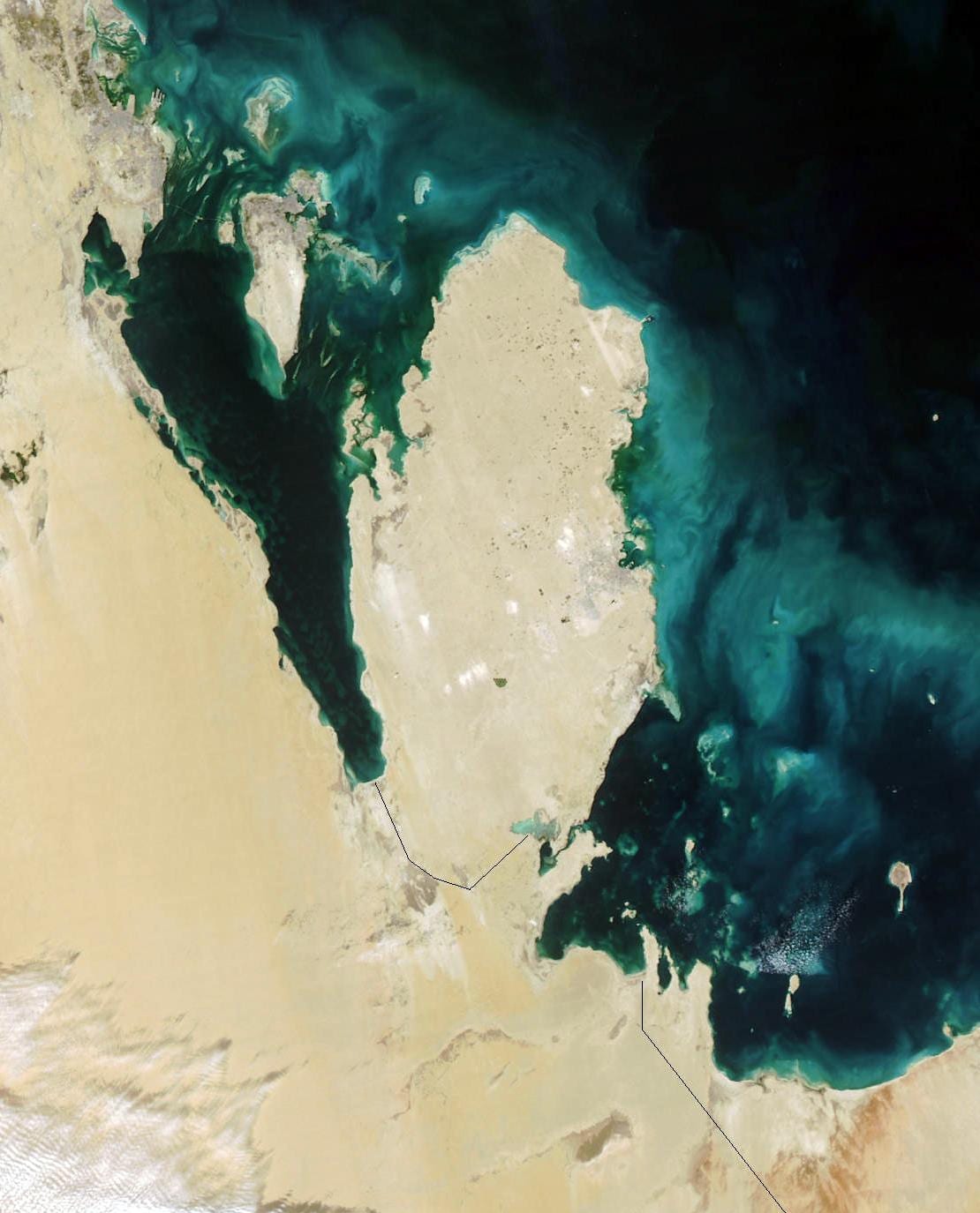 Mapa de satélite do qatar 