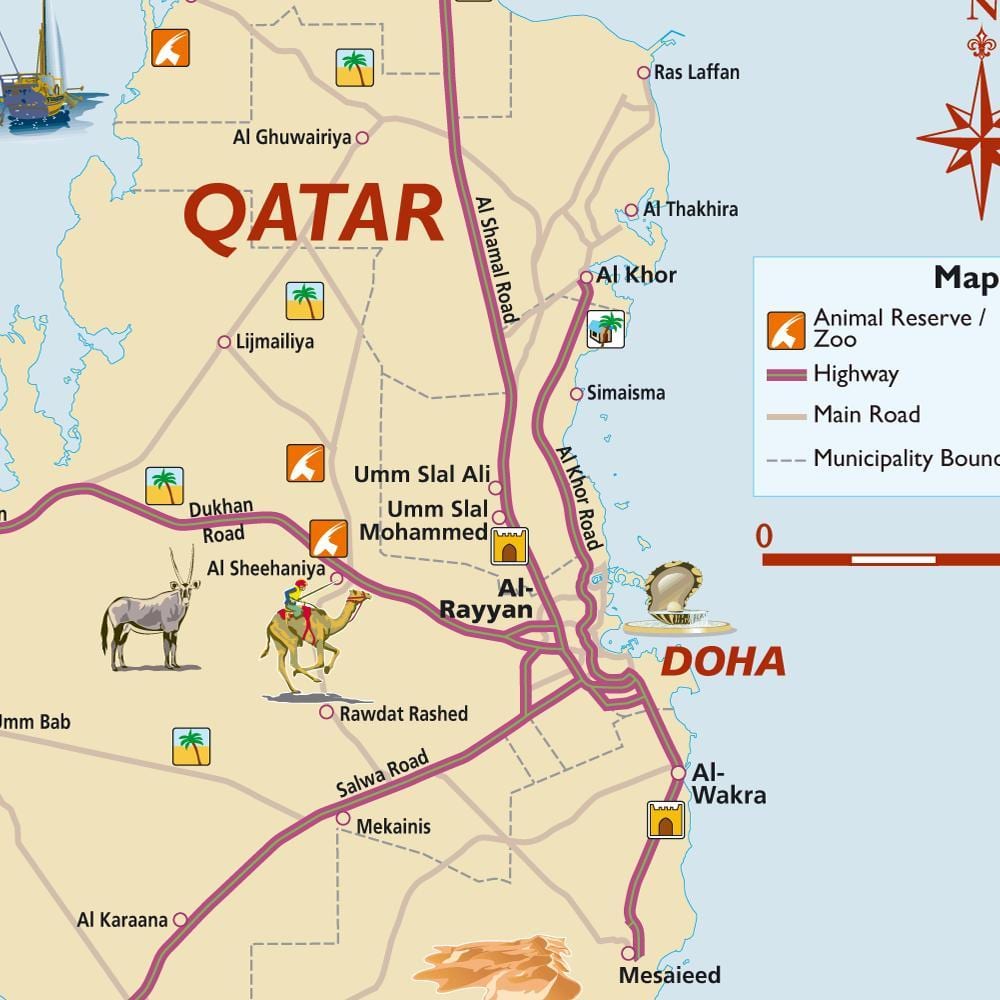 Mapa do qatar dos turistas