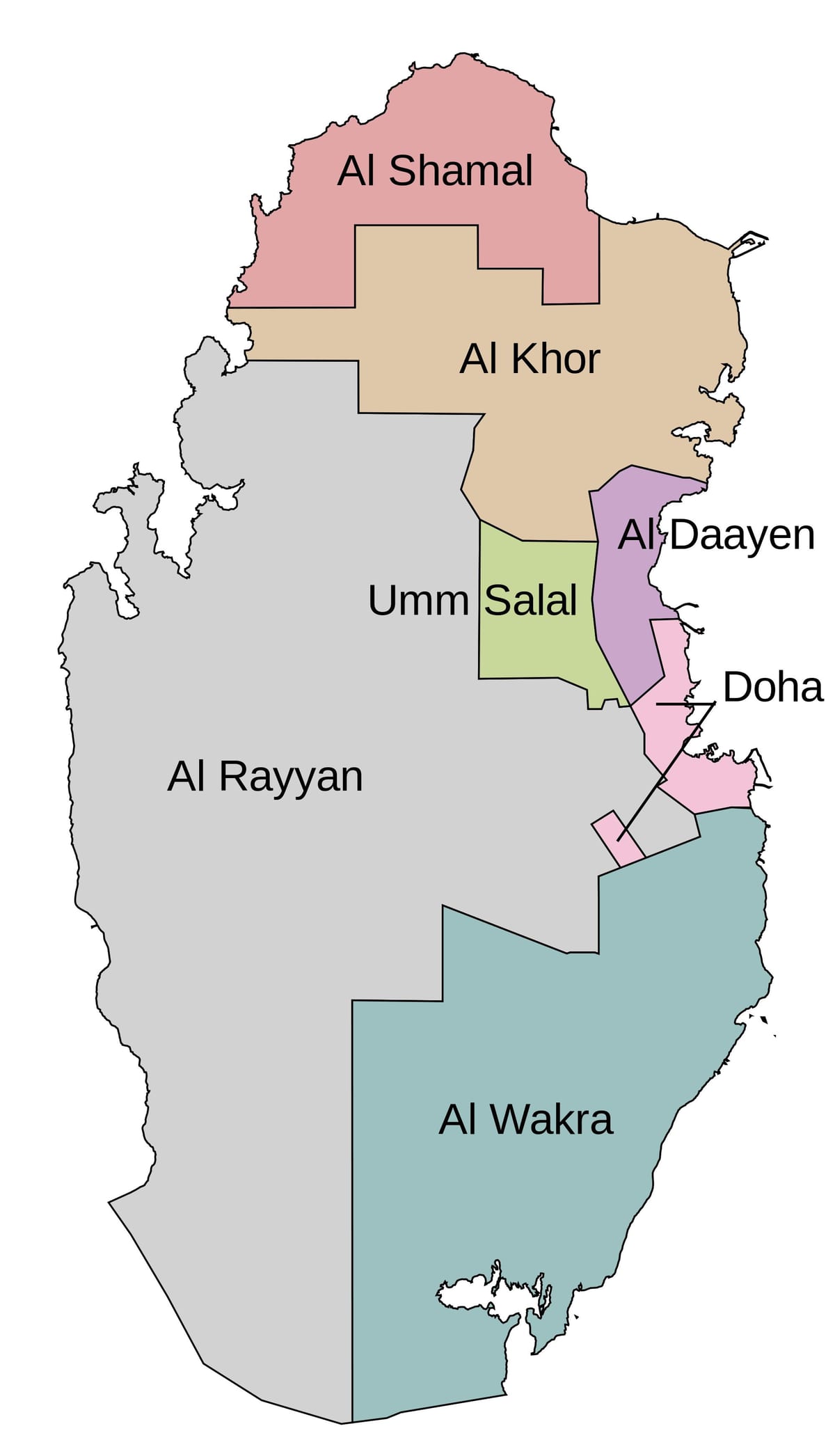 Mapa do qatar município 