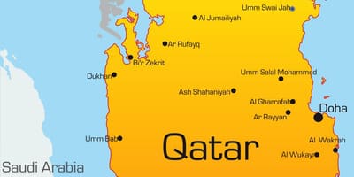 Mapa da capital do qatar 