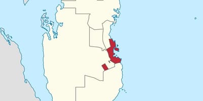 Mapa de doha, qatar, local no mundo