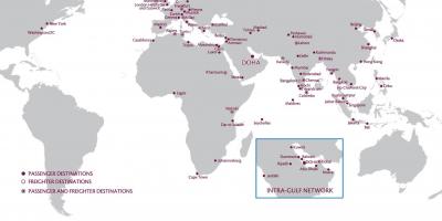 Qatar airways mapa de rede