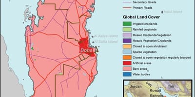 Mapa do qatar clima