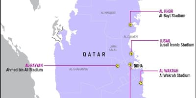 Mapa do qatar estádios da copa do mundo 