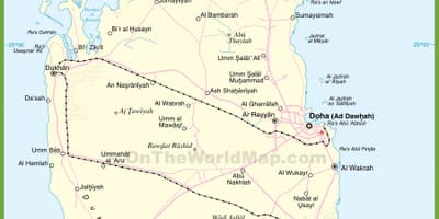 Mapa do qatar detalhada