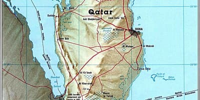 Mapa do qatar física
