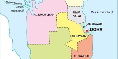 Mapa do qatar região