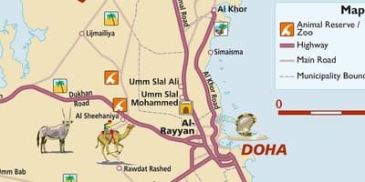 Mapa do qatar dos turistas